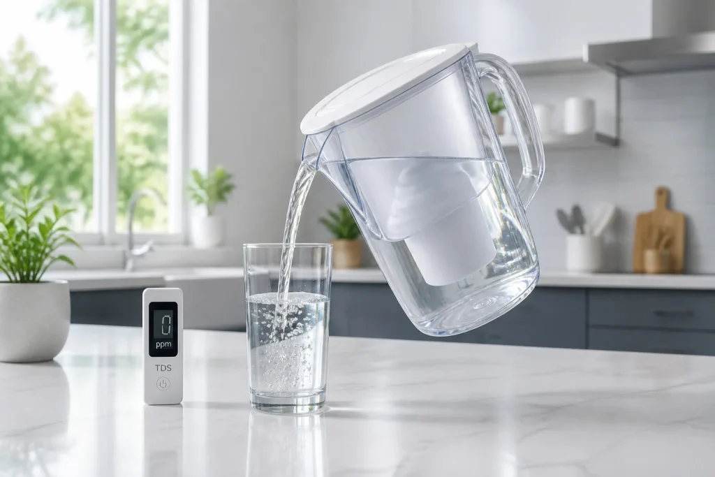 Purete de leau un verre rempli a 0 ppm