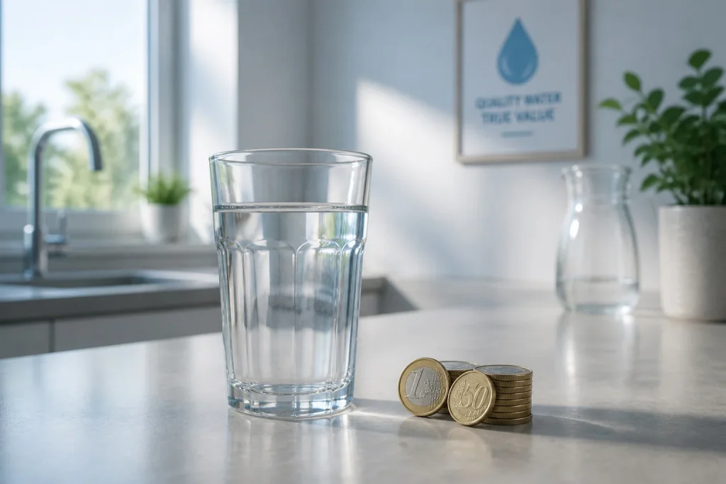 Verre deau et pieces le cout de la purete