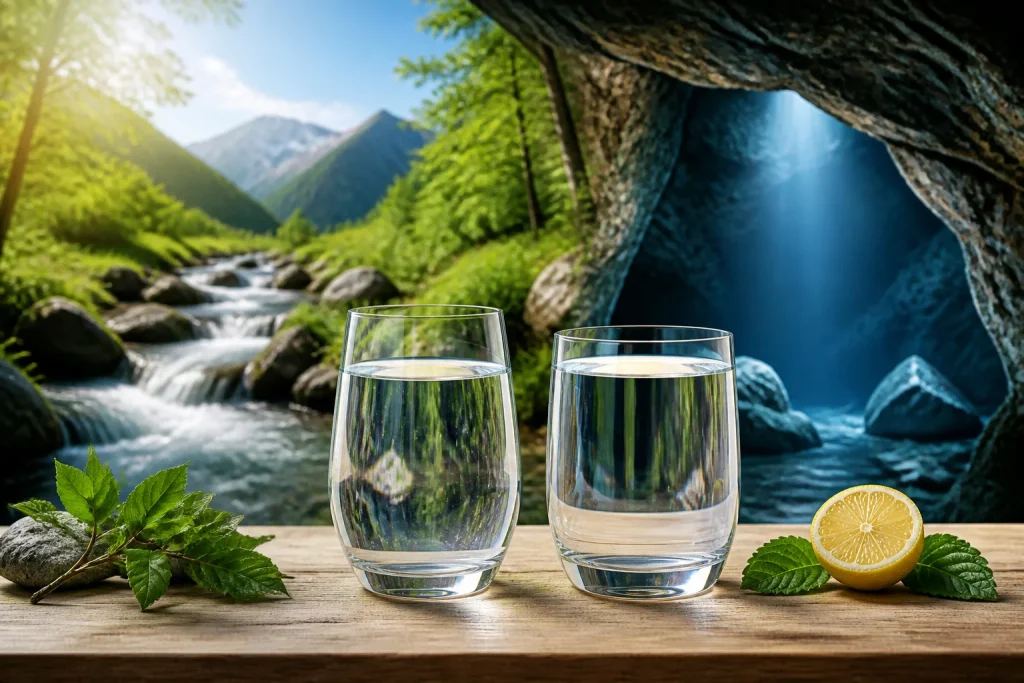 Verre deau pure source et fraicheur