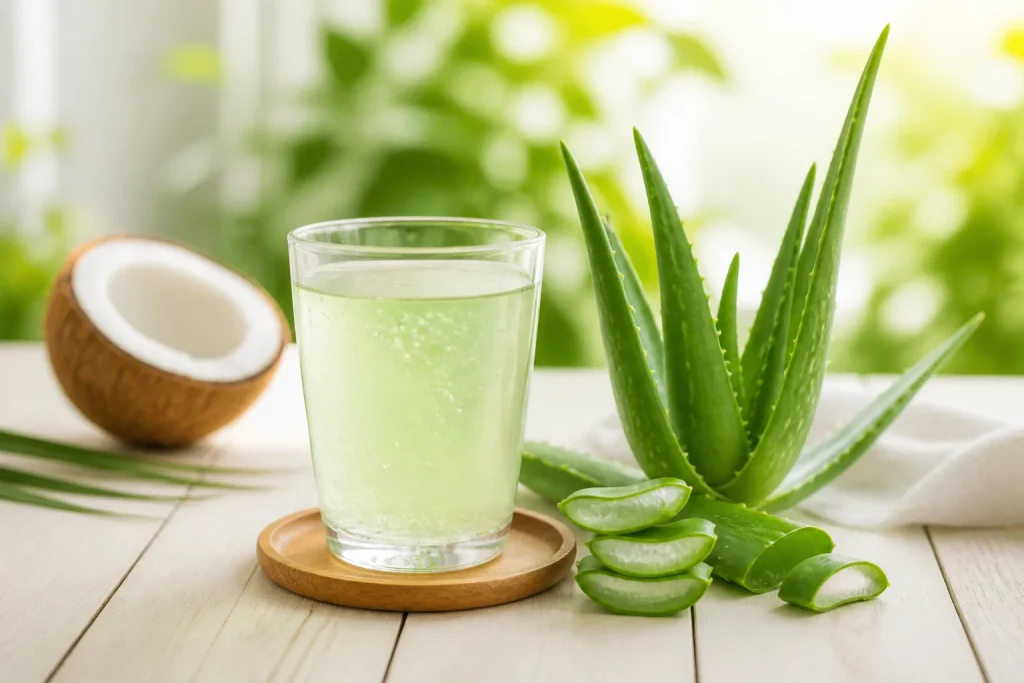 Boisson rafraichissante a laloe vera et coco